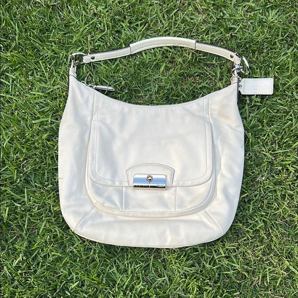 Coach White Shoulder Bag with Slouchy Silhouette